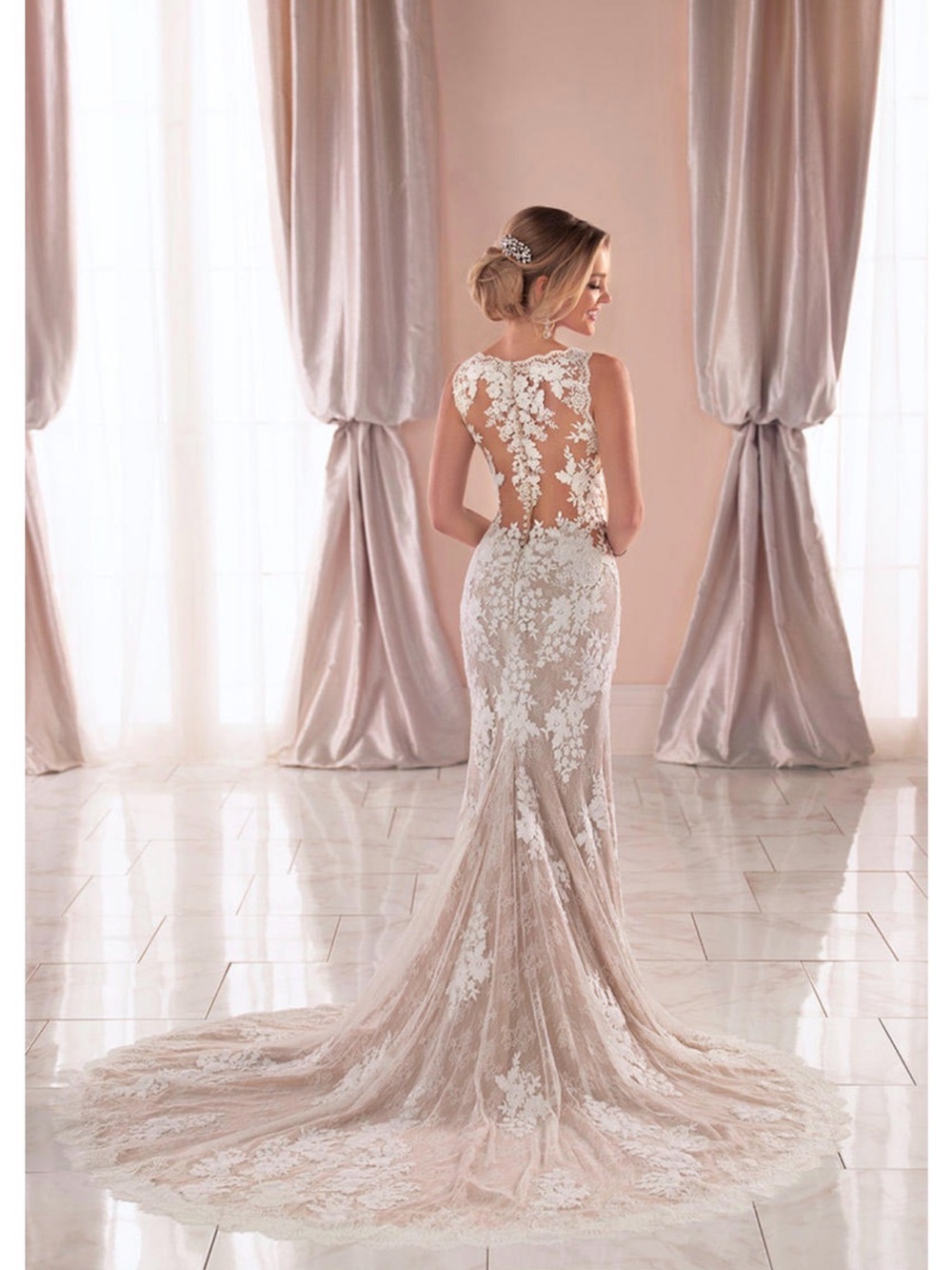 Stella York Ivory Lace Fit-and-Flare Bridal Gown - Picture 2 of 6